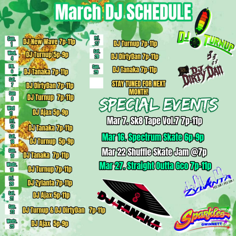 March DJ Schedule